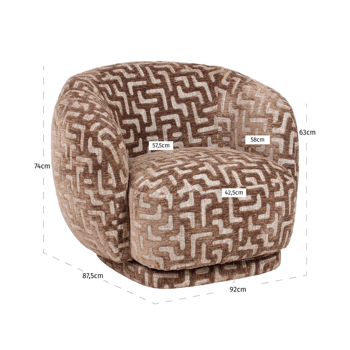 
Poltrona di design «Negreslo» - Labirinto marrone