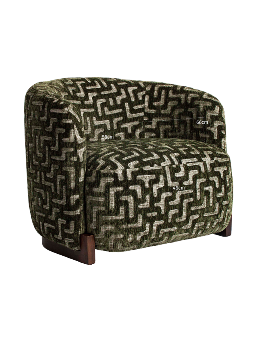 
Poltrona di design «Hannah», diverse dimensioni - 81.5 × 91 × 72 cm / Labirinto di muschio