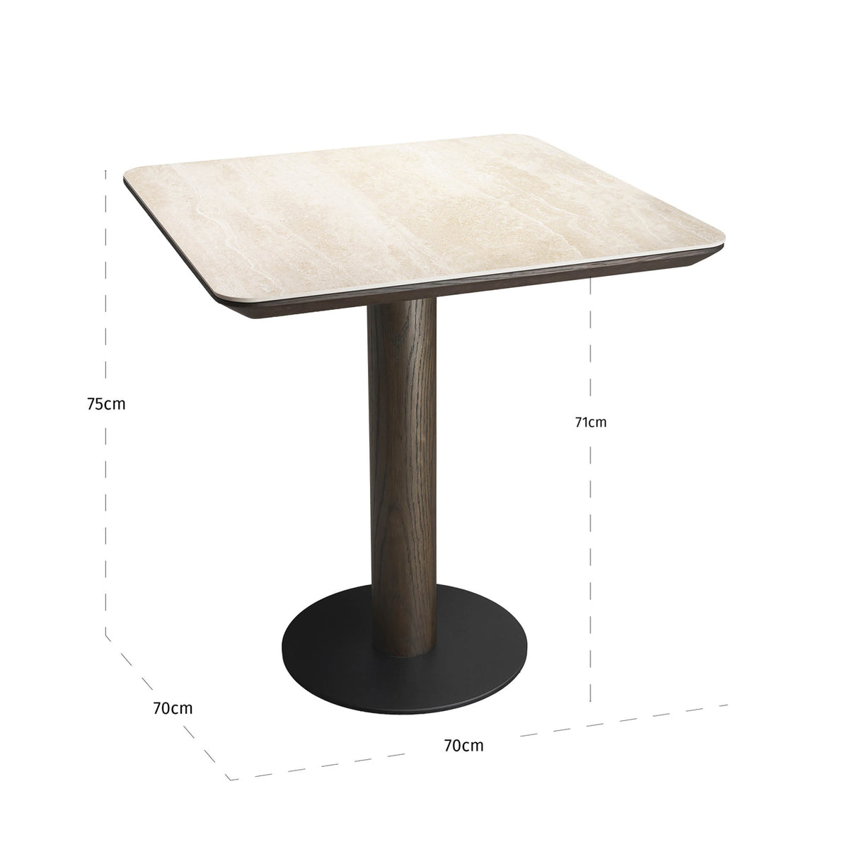 
Tavolino da bistrot di design «Ritz», diverse dimensioni - 70 × 70 × 75 cm