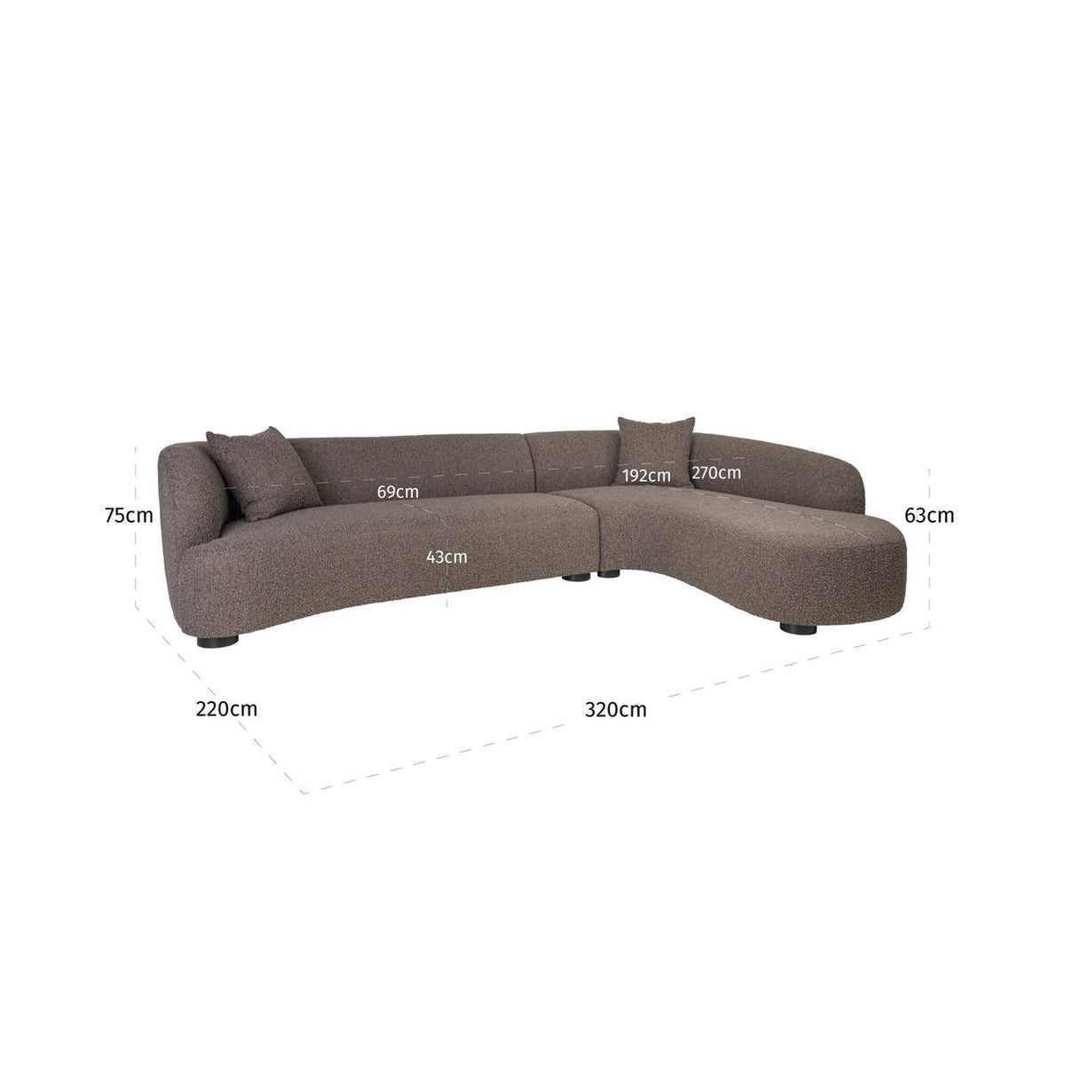 
Divano di design „Pandora“ – chaise longue a destra