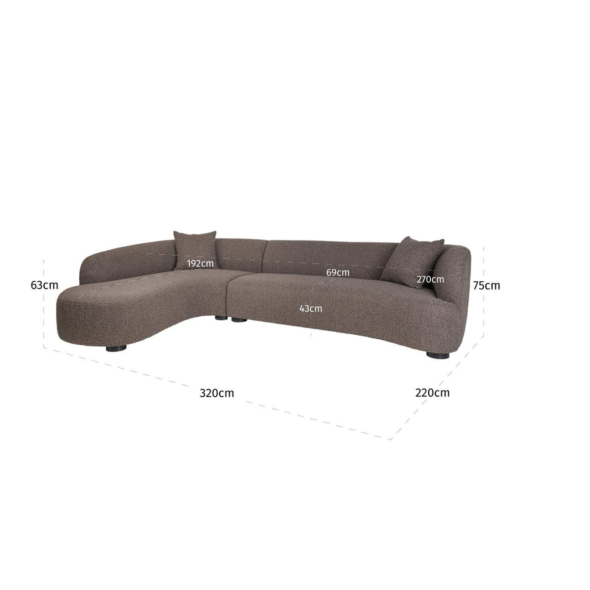 
Divano di design „Pandora“ – chaise longue a sinistra