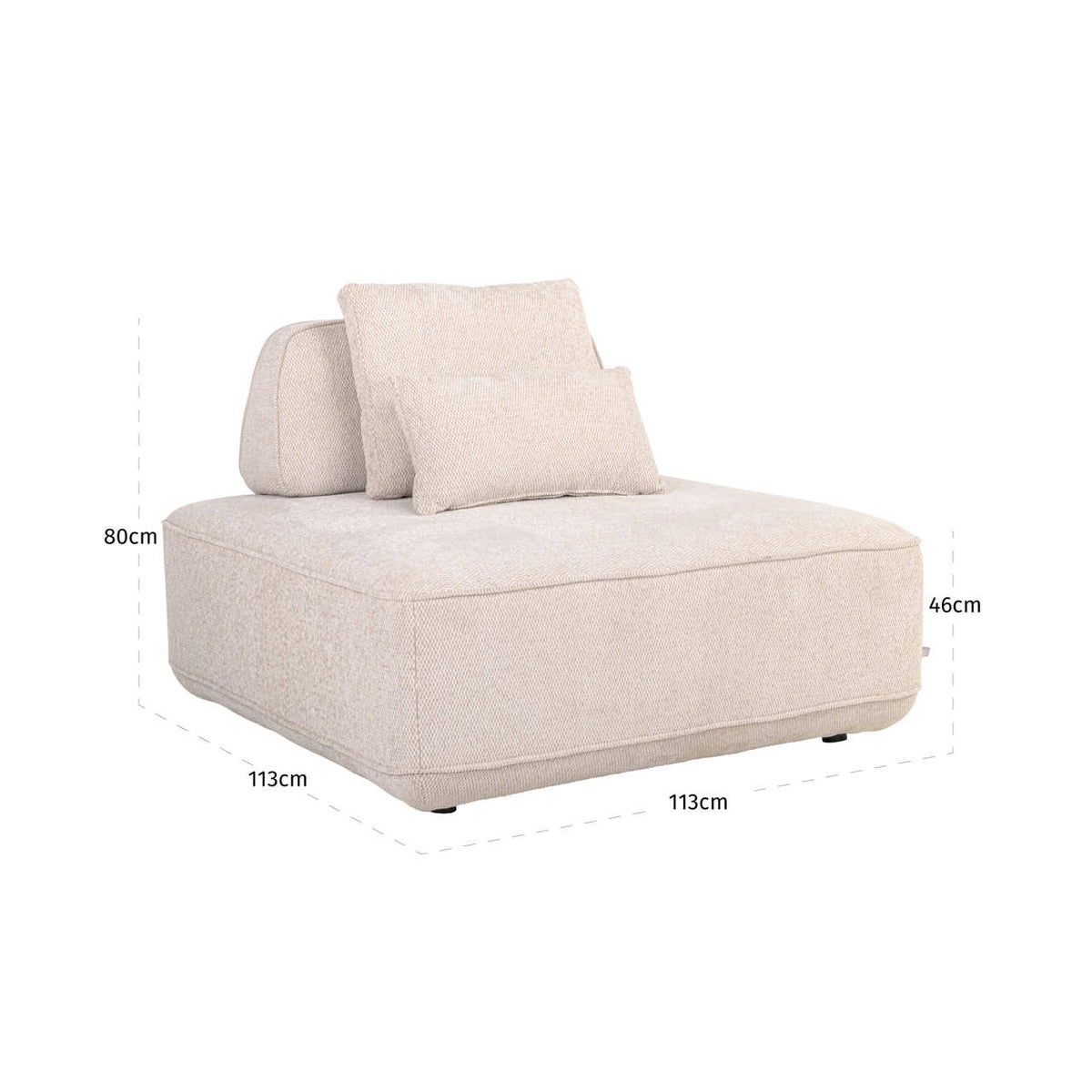 
Divano di design „Tudor“, diverse dimensioni - 113 × 113 × 80 cm / Natural Boldweave