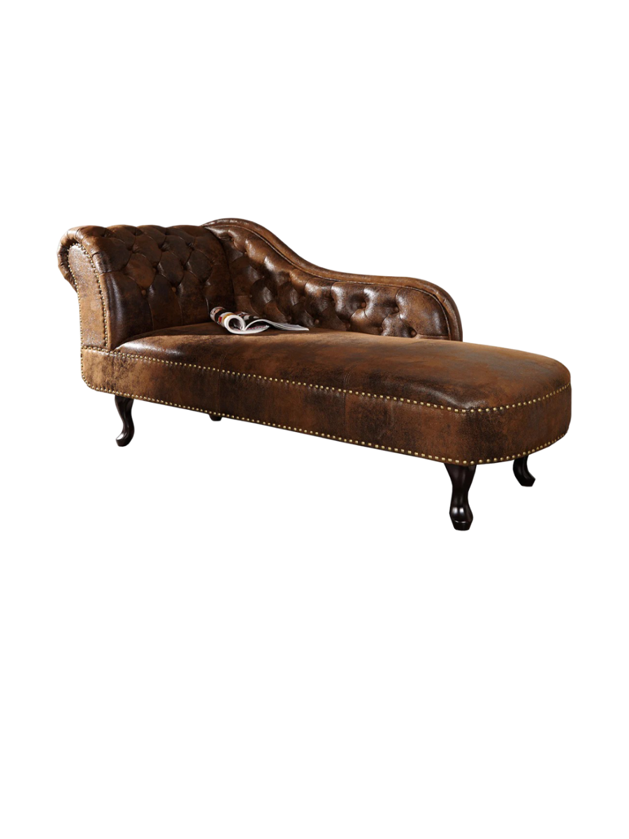 
Récamière/Chaise longue « New Chesterfield » - Brun antique