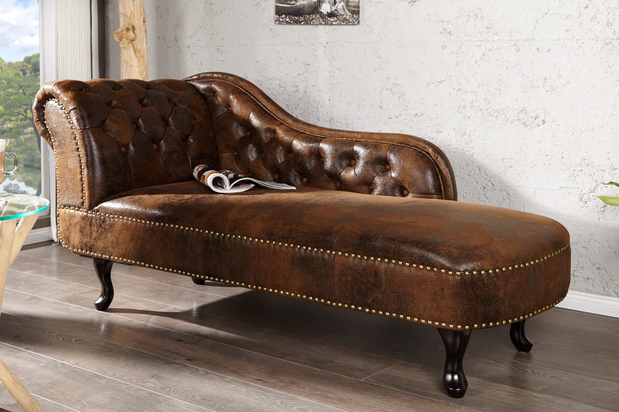 
Récamière/Chaise longue « New Chesterfield » - Brun antique