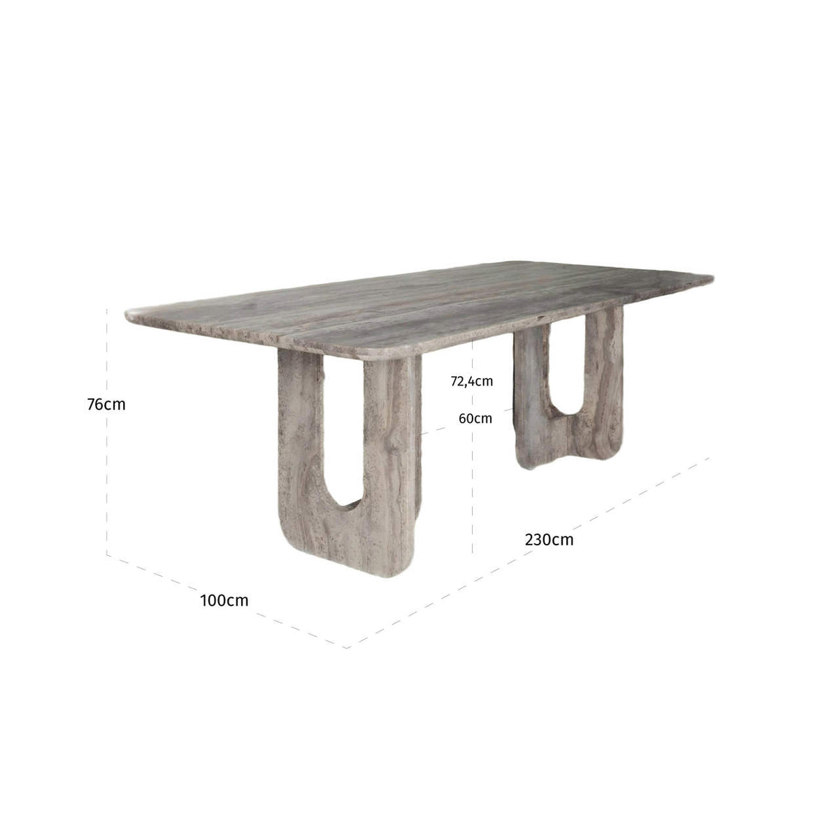 
Tavolo da pranzo di design «Westin», diverse dimensioni - 100 × 230 × 76 cm