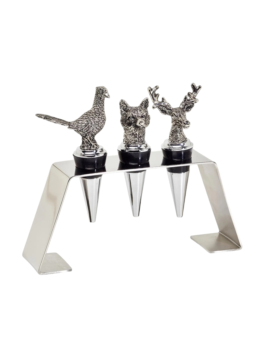 
Lot de 3 bouchons de bouteille design « animaux » en acier inoxydable