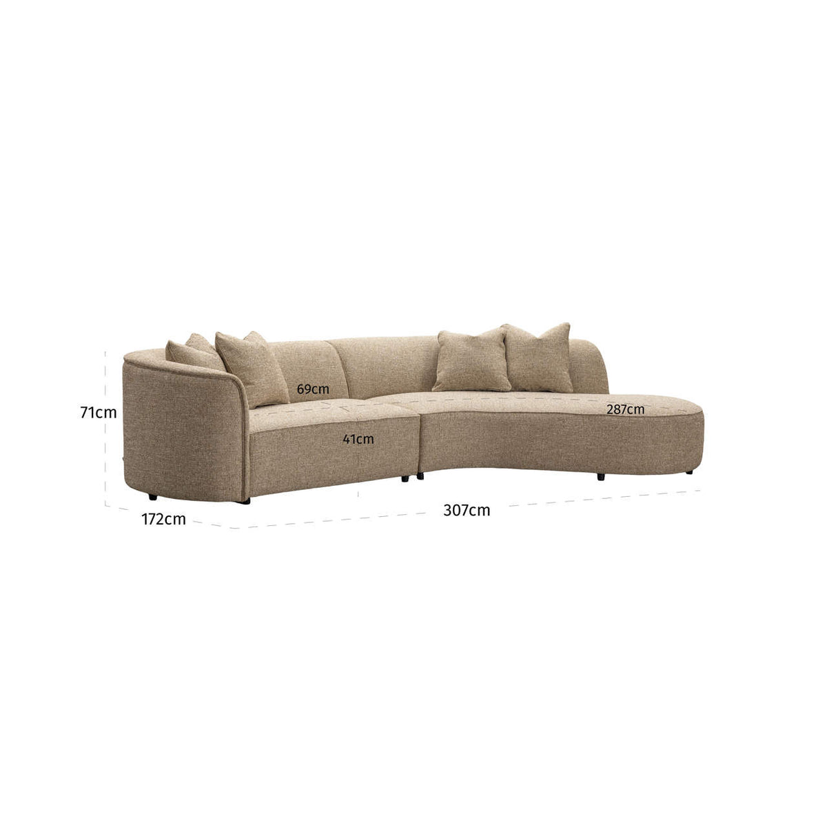 
Divano di design „Romero“ – chaise longue a destra