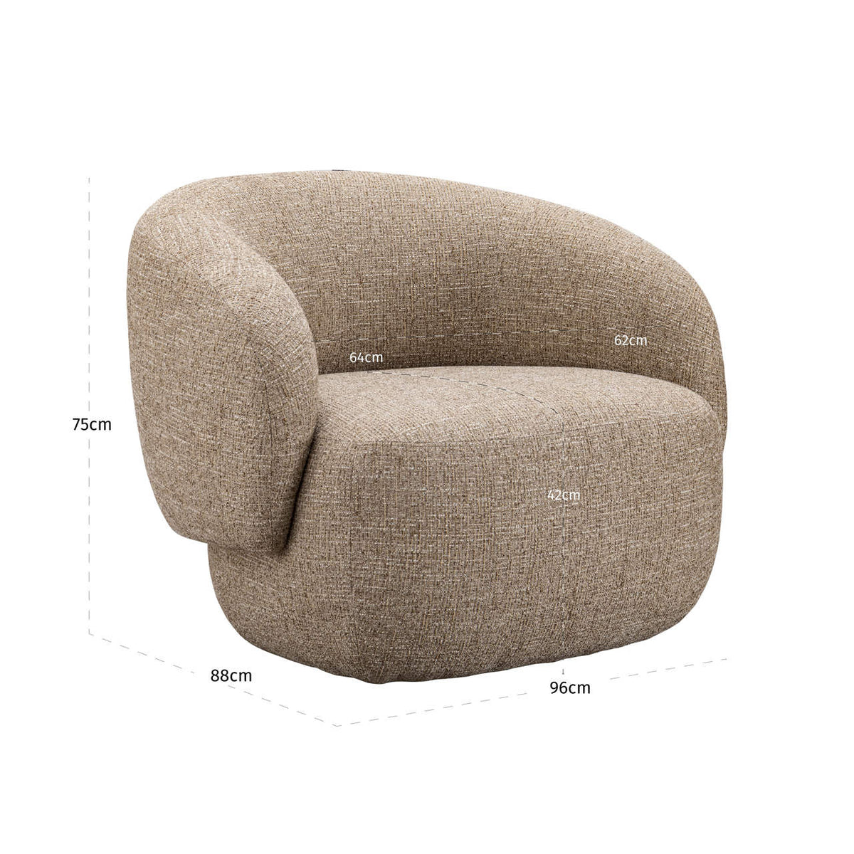 
Poltrona di design «Milano» - Tweed sabbia