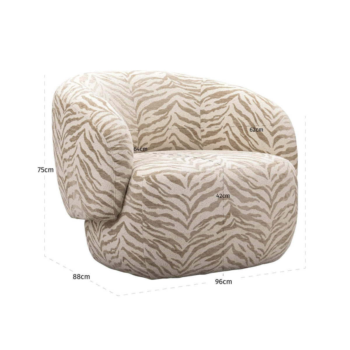 
Poltrona di design «Milano» - Tigre beige