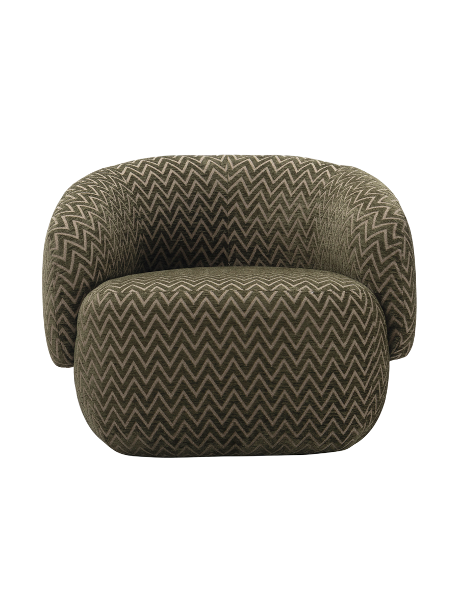 
Poltrona di design «Milano» - Chevron verde muschio