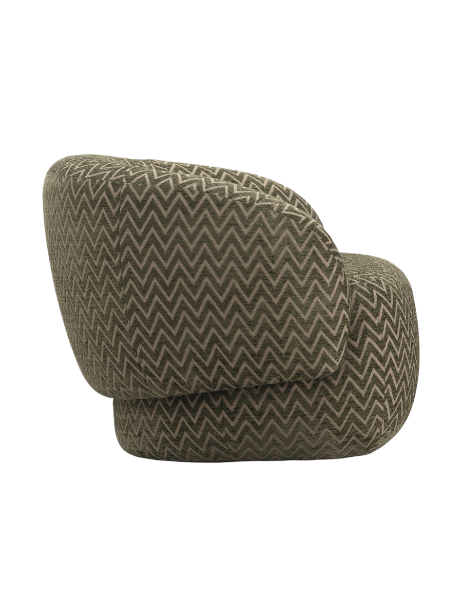 
Poltrona di design «Milano» - Chevron verde muschio