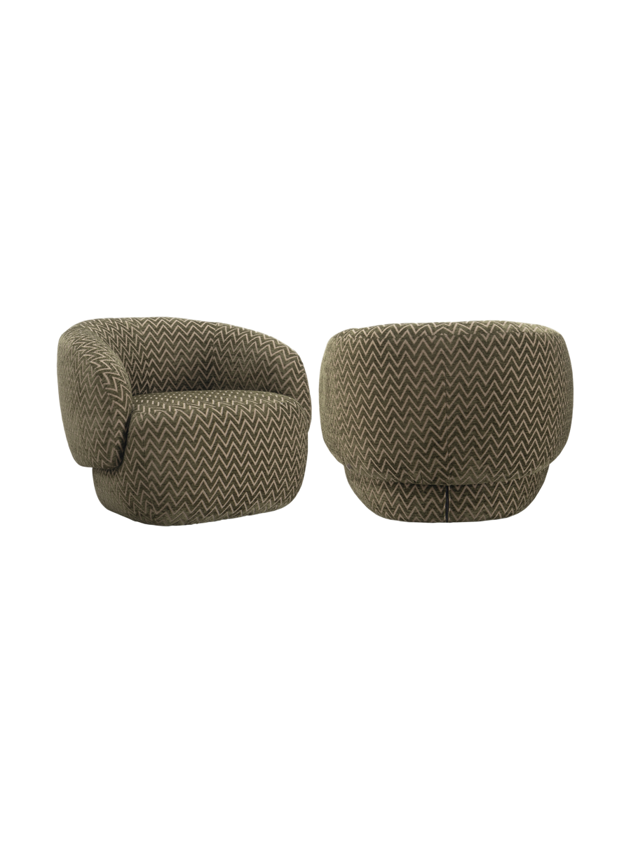 
Poltrona di design «Milano» - Chevron verde muschio