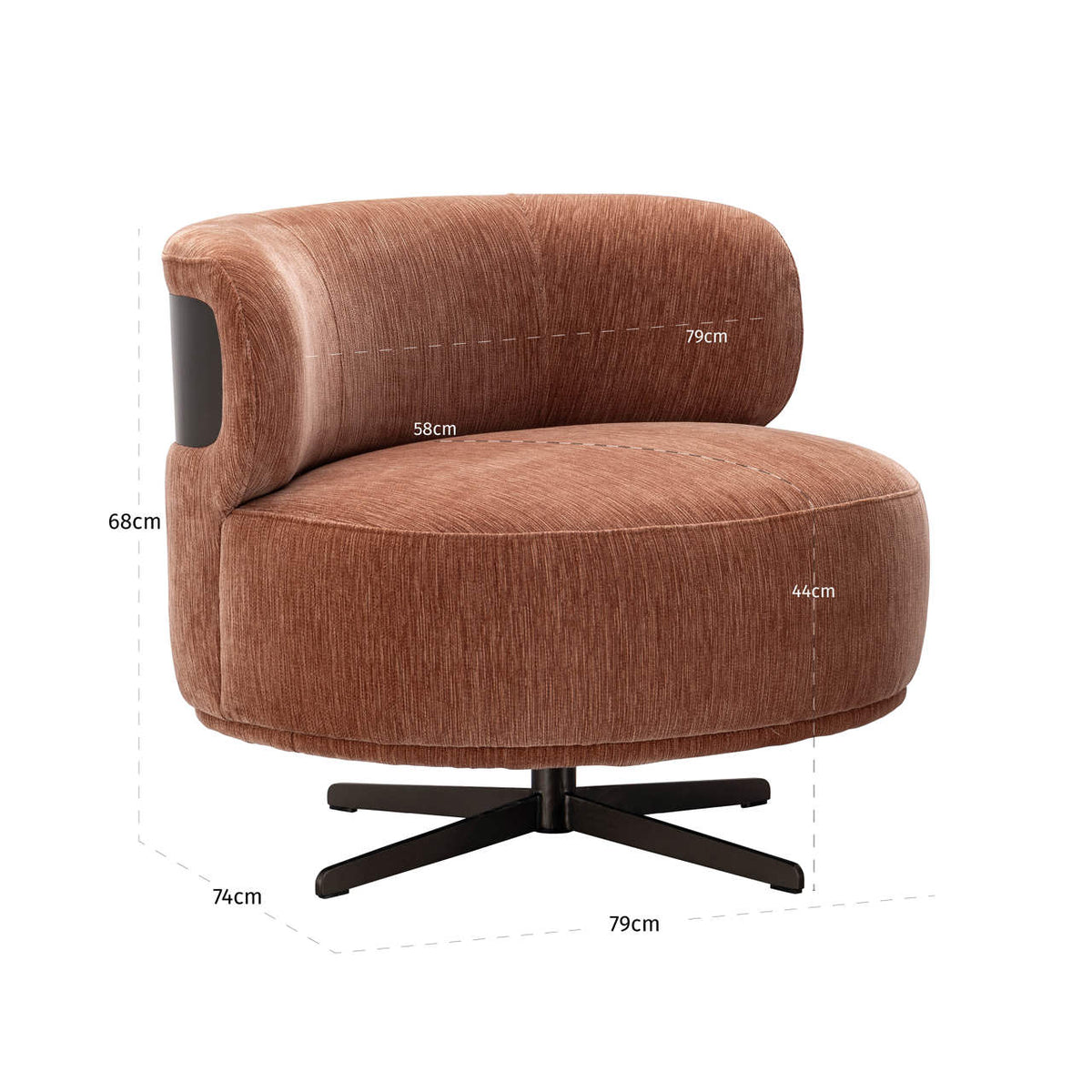 
Poltrona di design «Lauren» - Sii Straight Mocha Mousse