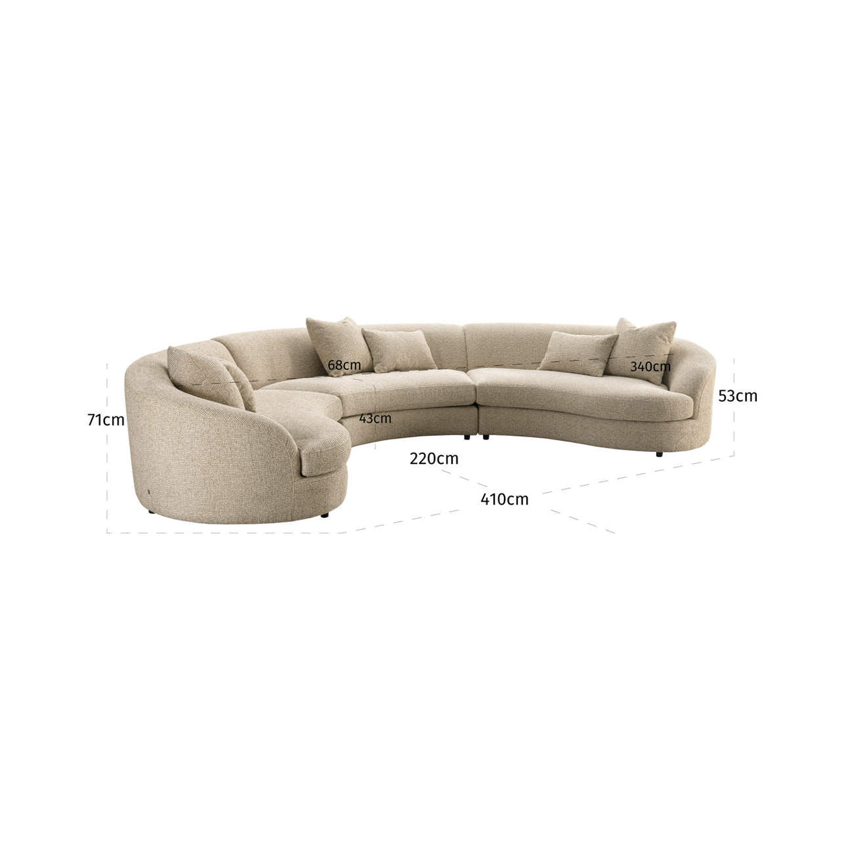 
Divano di design „Morena“, diverse dimensioni - 220 × 410 × 71 cm