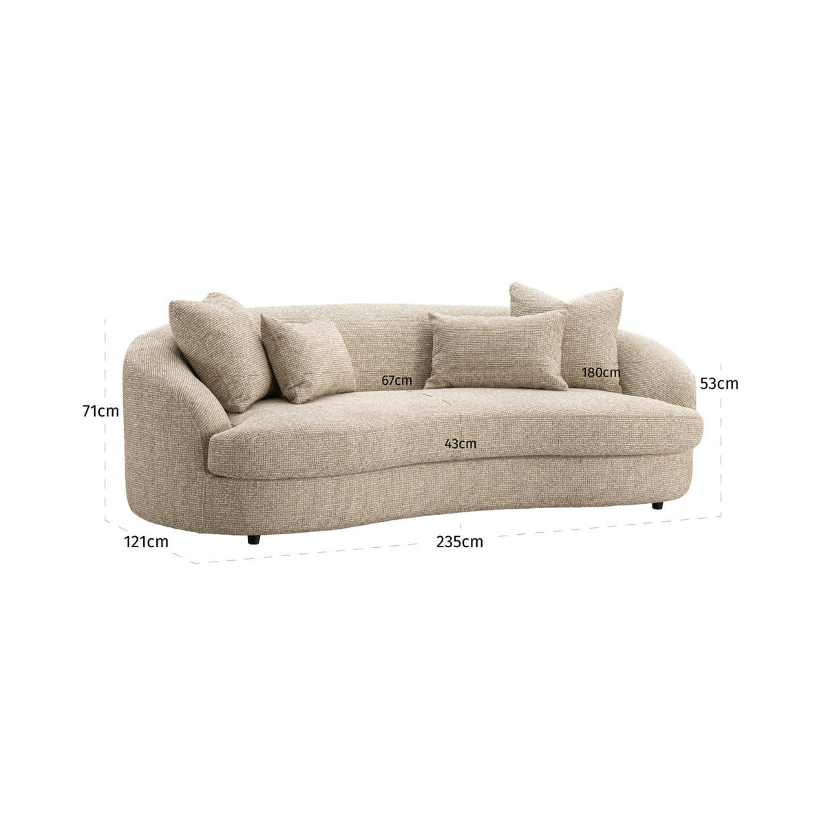 
Divano di design „Morena“, diverse dimensioni - 121 × 235 × 71 cm