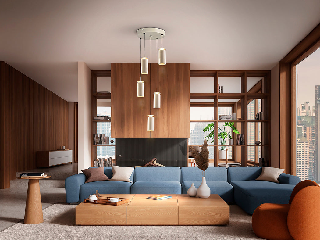 
LED designer pendant light “Alfaro”, 5-light