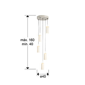 
Lampada a sospensione LED di design „Alfaro“ a 5 luci