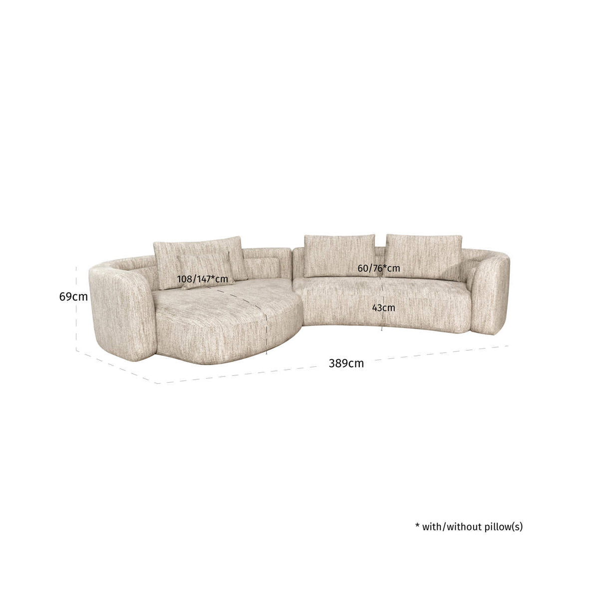 
Divano di design «Angusto» – chaise longue a sinistra