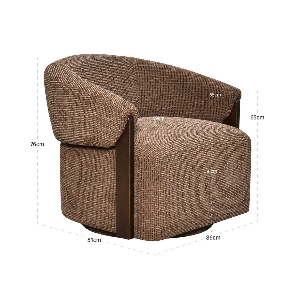 
Poltrona di design «Marina» - Marrone Blockweave