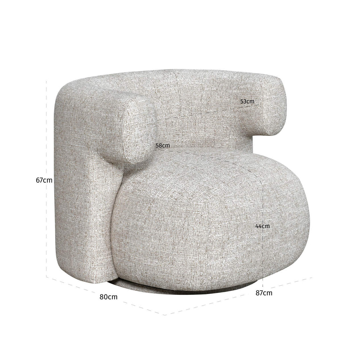 
Poltrona di design «Talley» - Tweed color crema