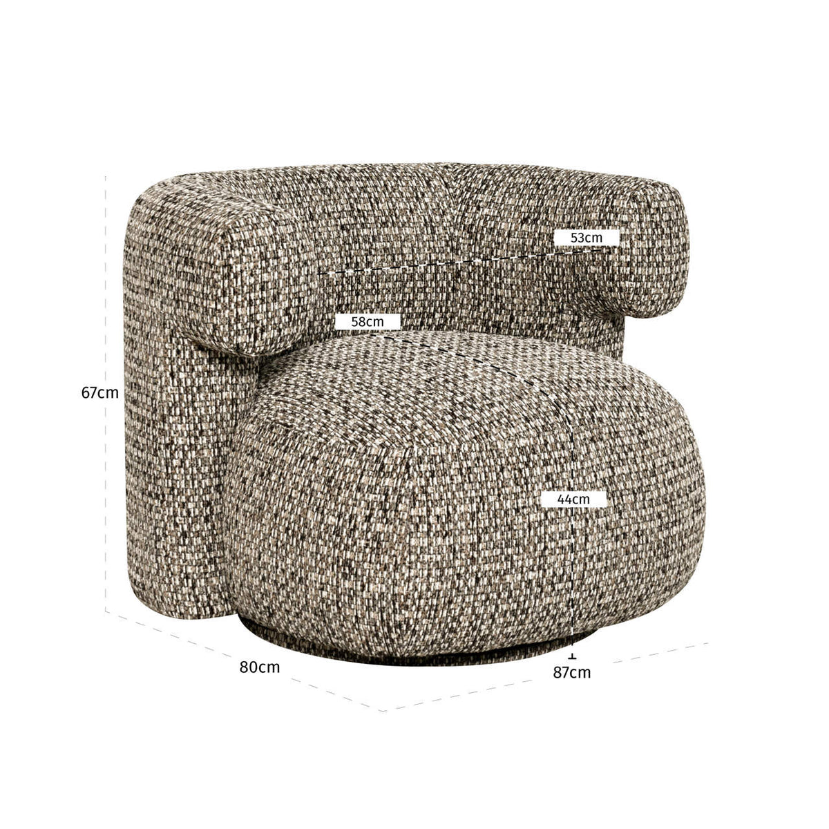 
Poltrona di design «Talley» - Ciottolato