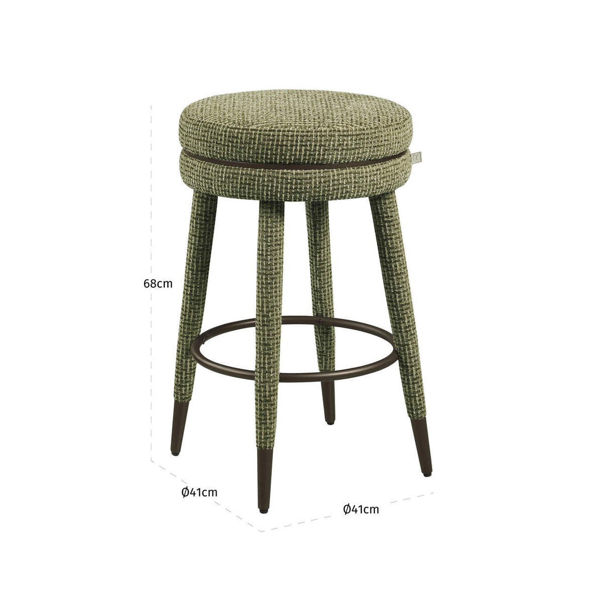 
Sgabello da bancone di design «Tenashar» - Verde Blockweave