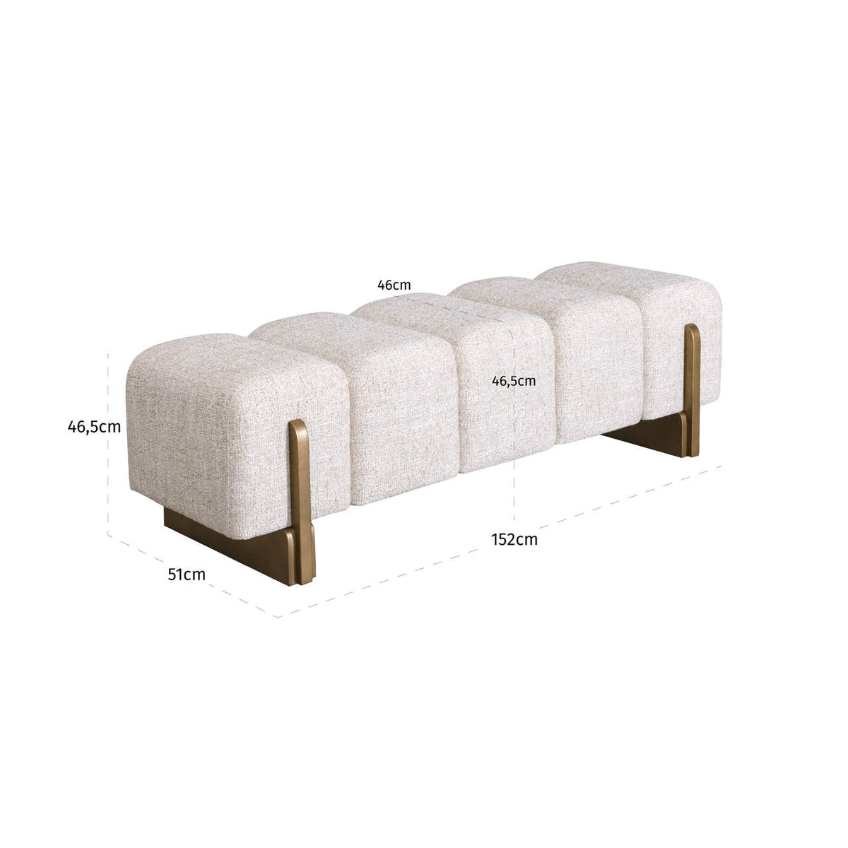 
Panca di design «Caleo» - Tweed color crema