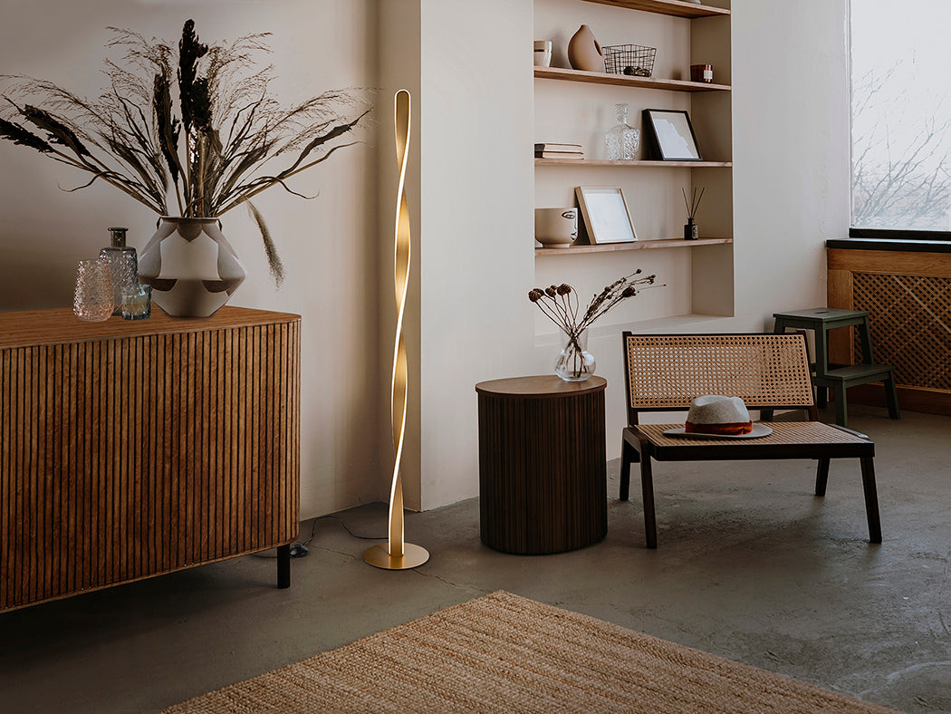 
LED Design Stehlampe „Twist“ - Gold