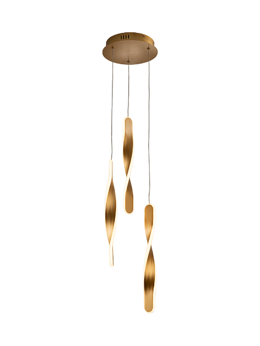 
Lampada a sospensione LED di design „Twist“, a 3 luci - Nero