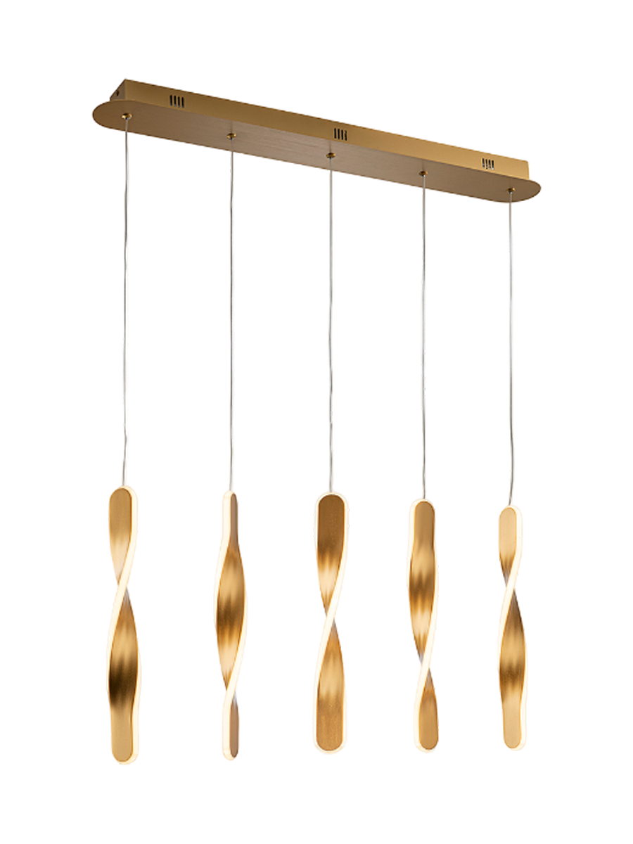 
LED designer pendant light “Twist”, 5-light