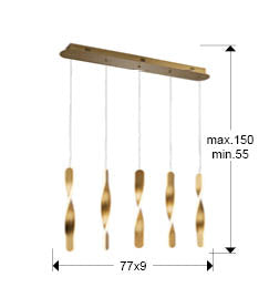 
Lampada a sospensione LED di design „Twist“, a 5 luci