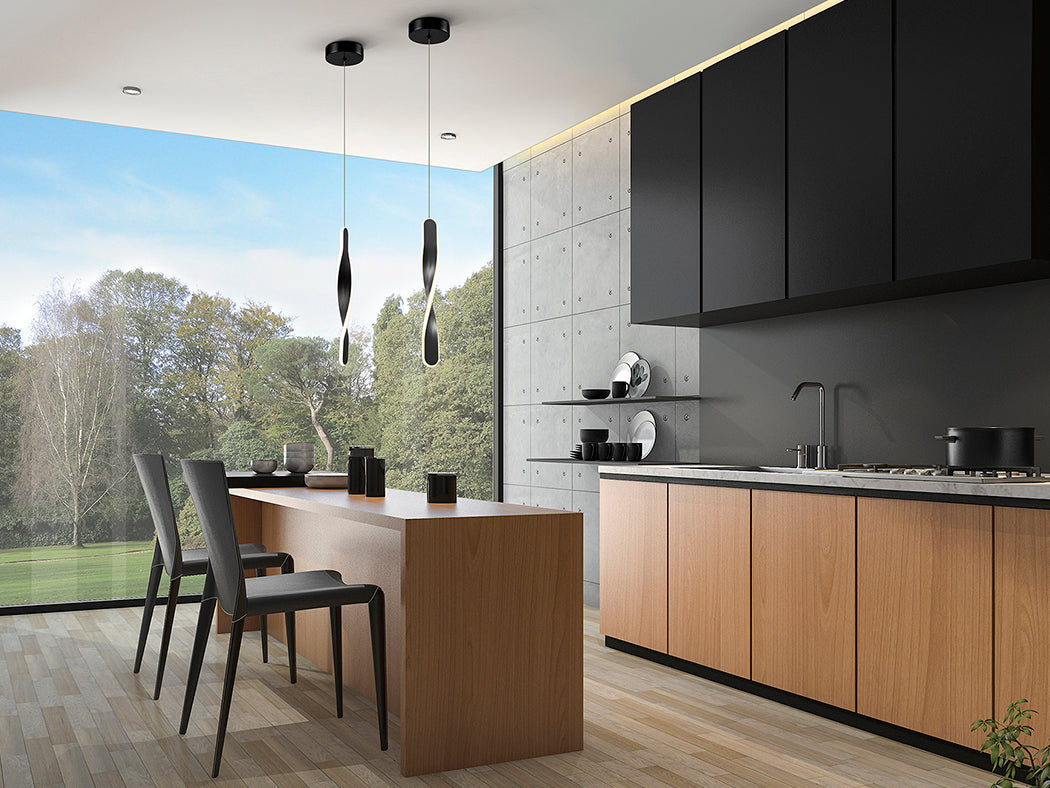 
LED designer pendant light “Twist” - Black