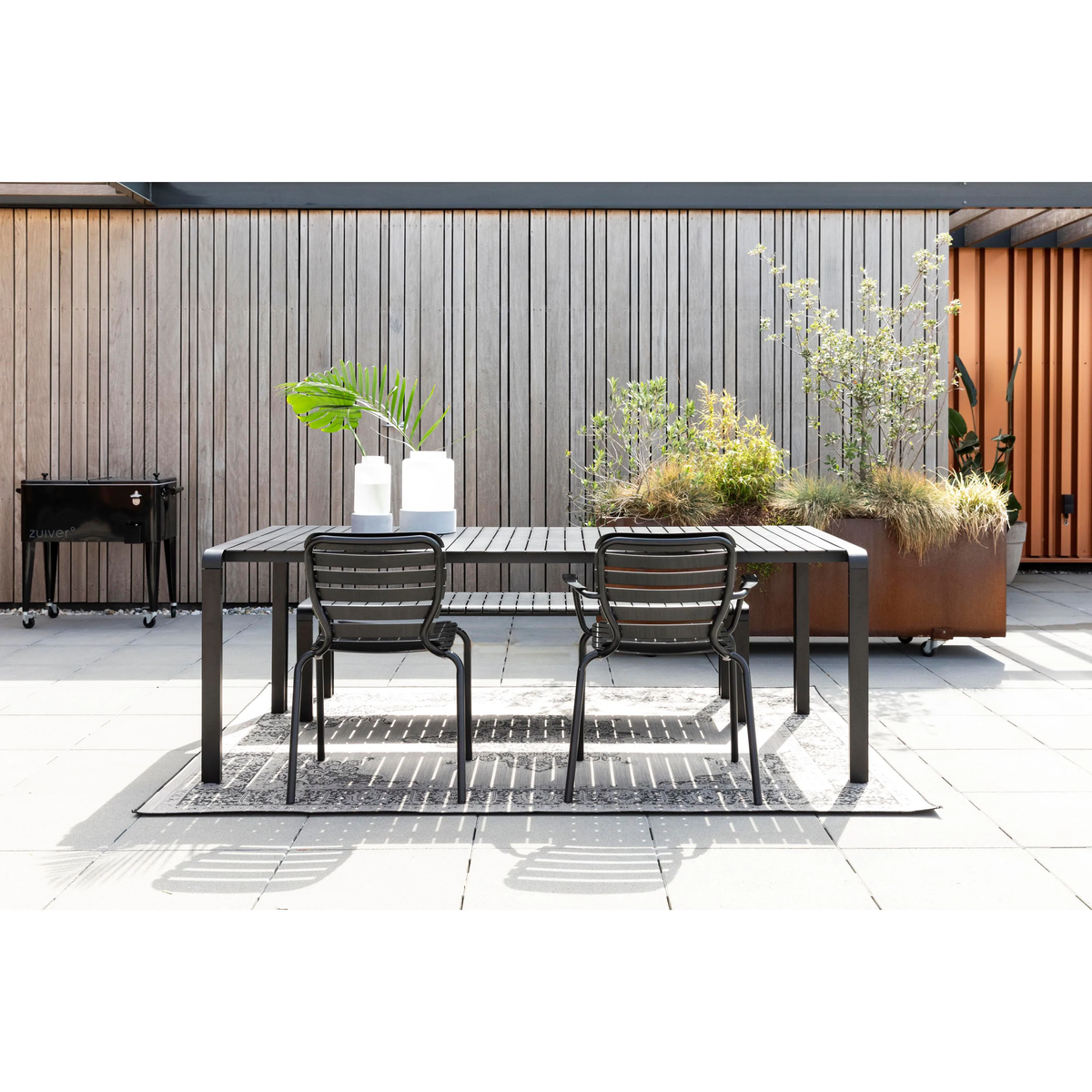 
Hochwertiger Gartentisch „Vondel“, verschiedene Grössen - Schwarz / 214 x 96.7 cm
