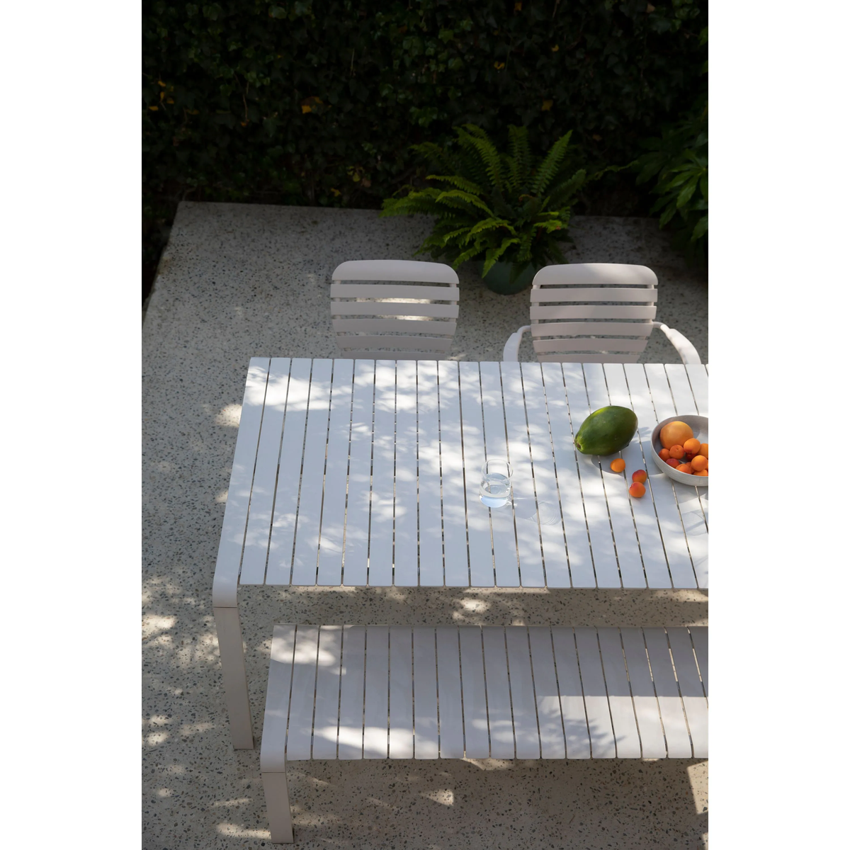 
Hochwertiger Gartentisch „Vondel“, verschiedene Grössen - Weiss / 214 x 96.7 cm