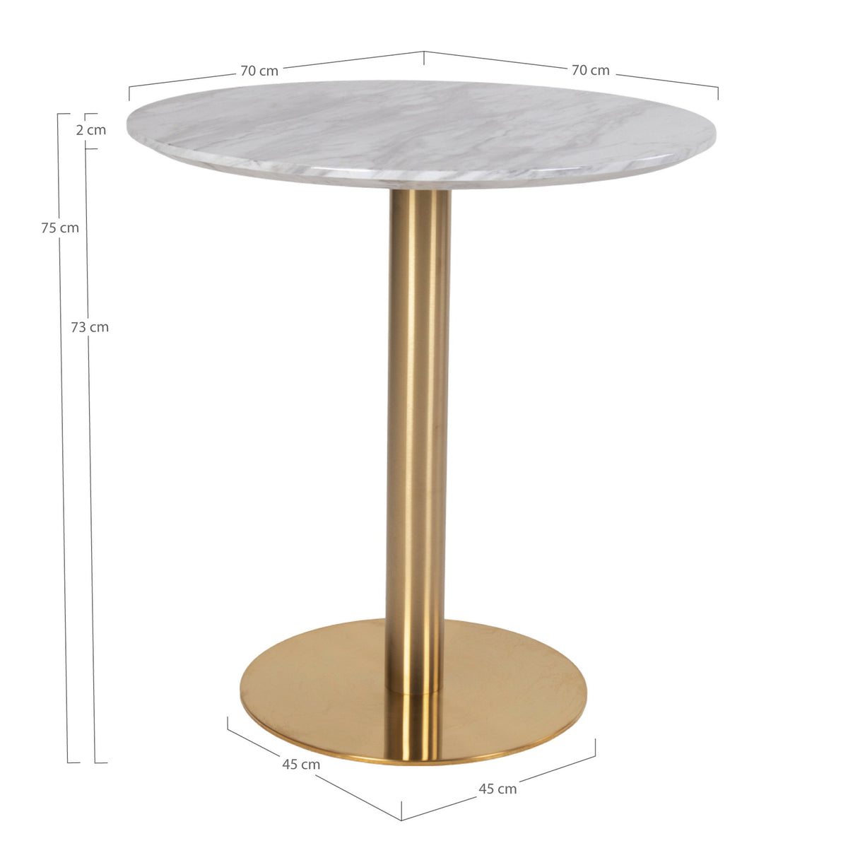 
Table bistrot design rond « Bolzano » - Ø 70 cm