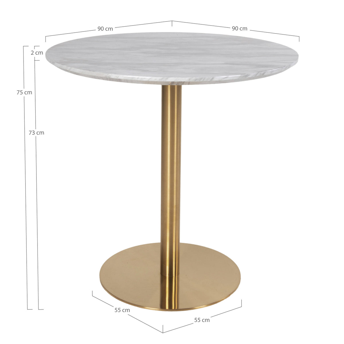 
Tavolo bistrot rotondo di design «Bolzano» - Ø 90 cm