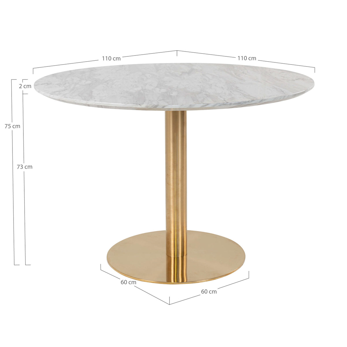 
Tavolo bistrot rotondo di design «Bolzano» - Ø 110 cm