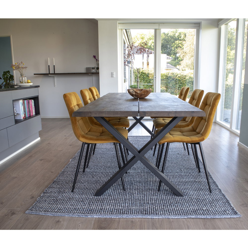 
Tavolo da pranzo in legno massello allungabile «Toulons» 200-300 x 95 cm - Rovere Marrone scuro / Senza prolunghe