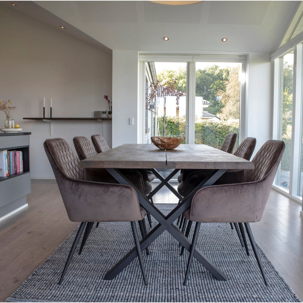 
Tavolo da pranzo in legno massello allungabile «Toulons» 200-300 x 95 cm - Rovere Marrone scuro / Senza prolunghe