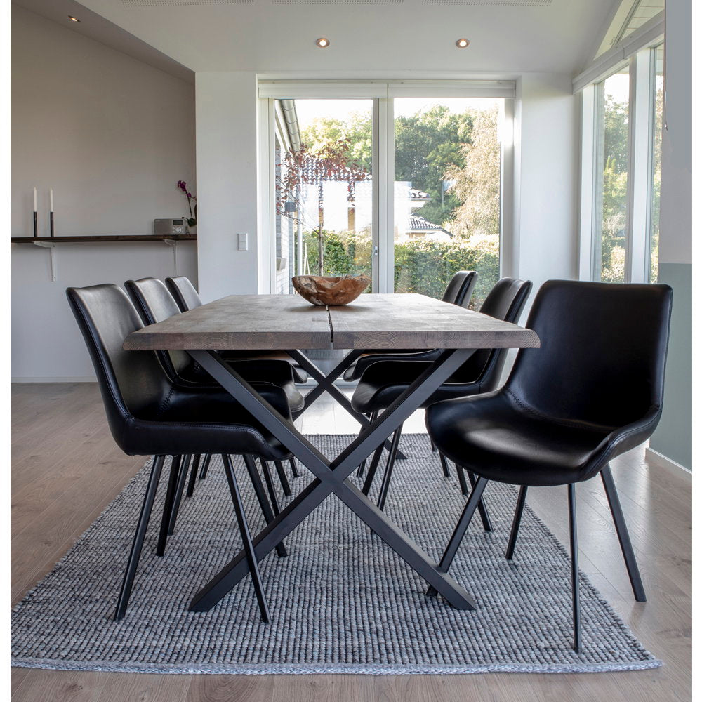 
Tavolo da pranzo in legno massello allungabile «Toulons» 200-300 x 95 cm - Rovere Marrone scuro / Senza prolunghe