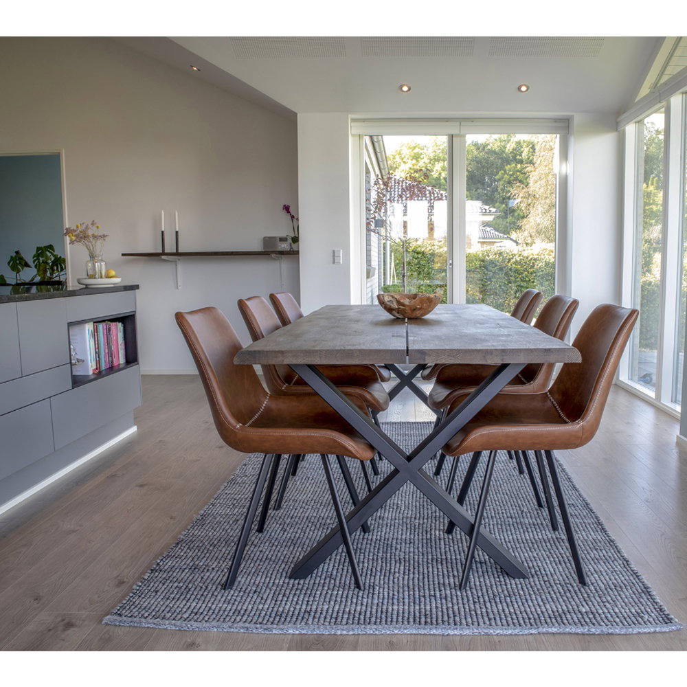 
Tavolo da pranzo in legno massello allungabile «Toulons» 200-300 x 95 cm - Rovere Marrone scuro / Senza prolunghe