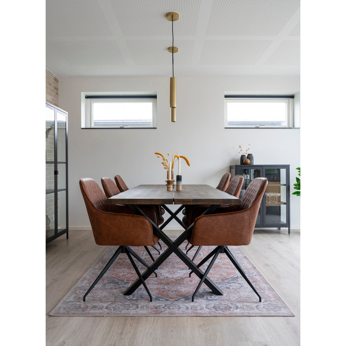 
Tavolo da pranzo in legno massello allungabile «Toulons» 200-300 x 95 cm - Rovere Marrone scuro / Senza prolunghe