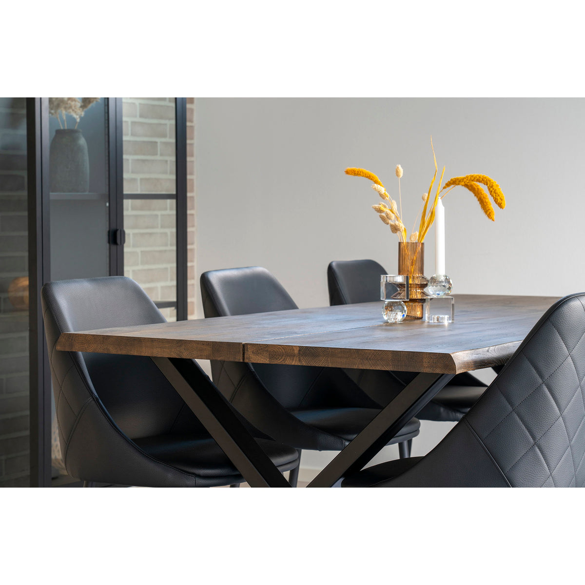 
Tavolo da pranzo in legno massello allungabile «Toulons» 200-300 x 95 cm - Rovere Marrone scuro / Senza prolunghe