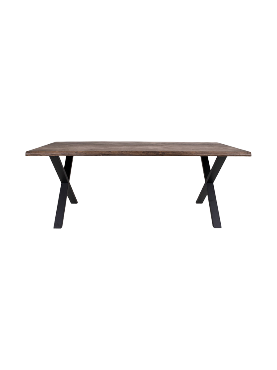 
Tavolo da pranzo in legno massello allungabile «Toulons» 200-300 x 95 cm - Rovere Marrone scuro / Senza prolunghe