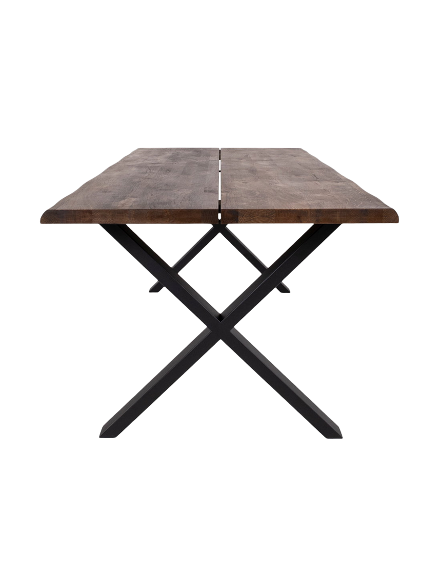 
Tavolo da pranzo in legno massello allungabile «Toulons» 200-300 x 95 cm - Rovere Marrone scuro / Senza prolunghe