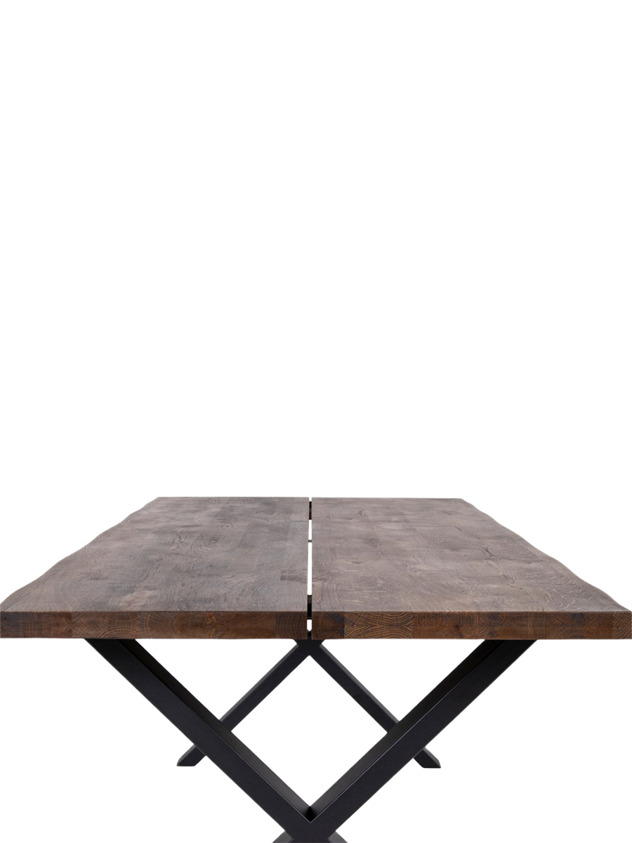 
Tavolo da pranzo in legno massello allungabile «Toulons» 200-300 x 95 cm - Rovere Marrone scuro / Senza prolunghe