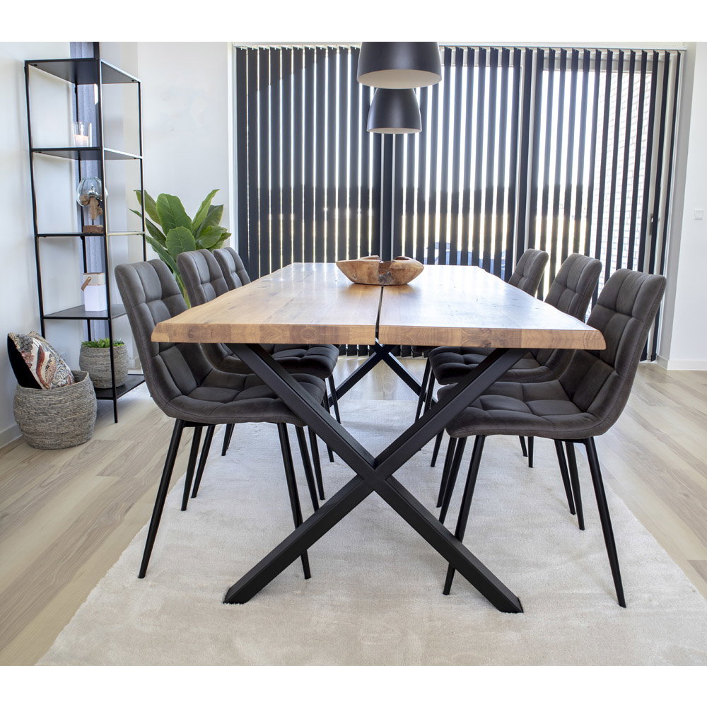 
Tavolo da pranzo in legno massello allungabile «Toulons» 200-300 x 95 cm - Rovere Naturale / Senza prolunghe
