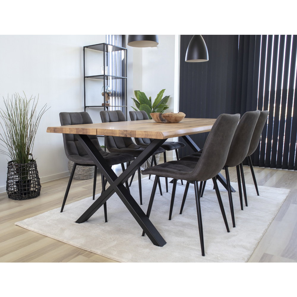 
Tavolo da pranzo in legno massello allungabile «Toulons» 200-300 x 95 cm - Rovere Naturale / Senza prolunghe