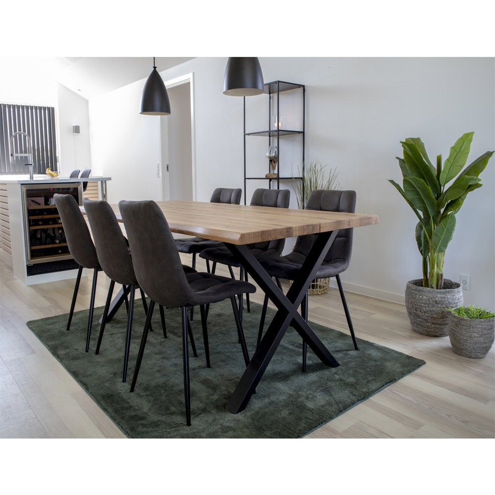 
Tavolo da pranzo in legno massello allungabile «Toulons» 200-300 x 95 cm - Rovere Naturale / Senza prolunghe