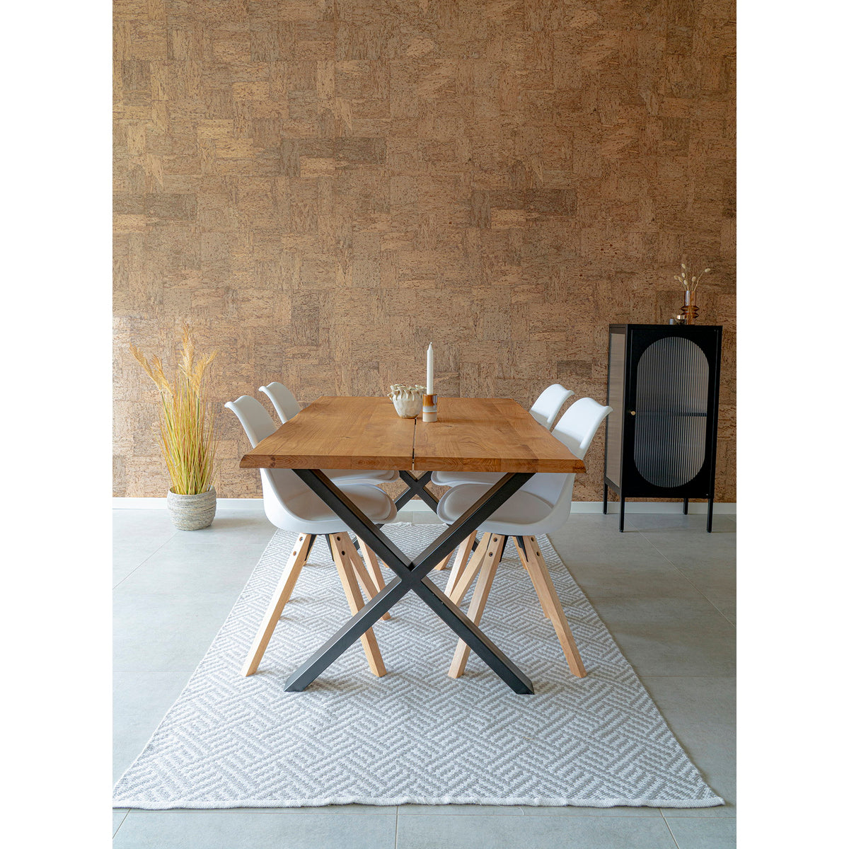 
Tavolo da pranzo in legno massello allungabile «Toulons» 200-300 x 95 cm - Rovere Naturale / Senza prolunghe